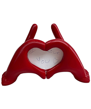 El Kalp Yazılı Kırmızı Dekorasyon 3D Baskı